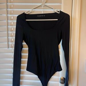 Abercrombie & Fitch Black Scoop Neck Bodysuit